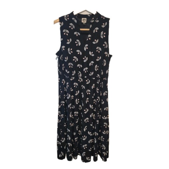 Anne Klein Dresses & Skirts - Anne Klein Dress Women 12 Black Pink Cherries Fit Flare Elastic Waist Feminine